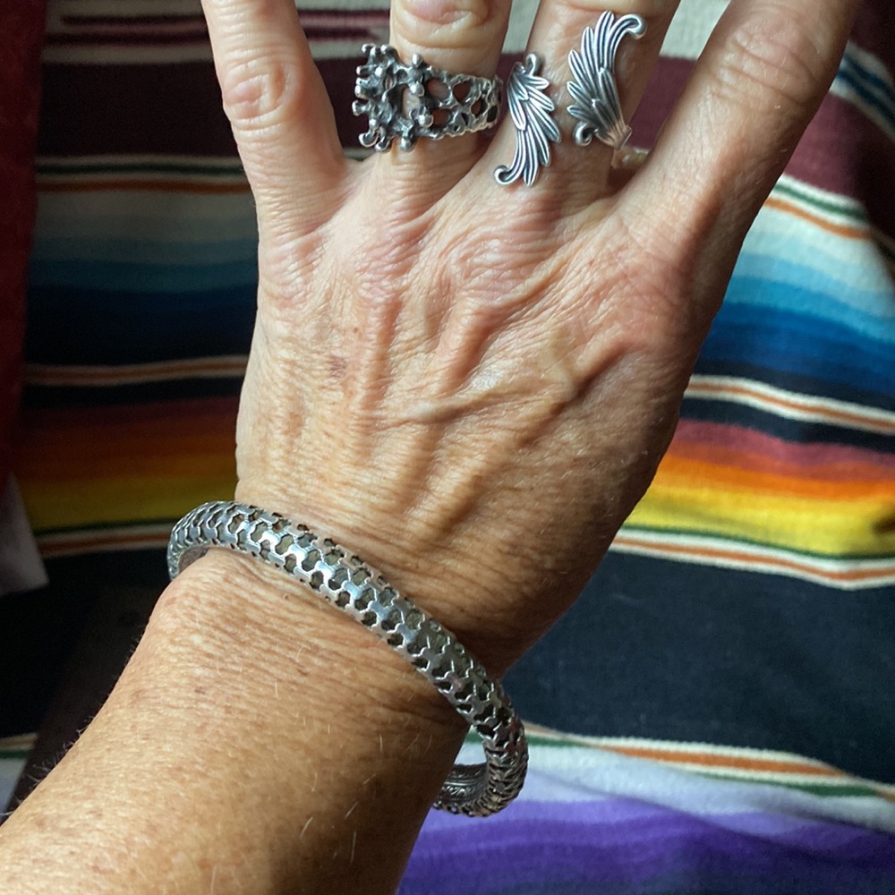 Vintage Sterling Silver Openwork From Filagree Ba… - image 6